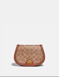 COACH 專櫃款76264 Saddle Belt Bag In Colorblock SIG Canvas老花撞色logo二用腰包胸包（包在美