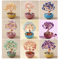 Cornucopia Crystal Fortune Lucky Tree Tea Cup Base Crystal Tree Ornaments Crystal Tree of Life Creat