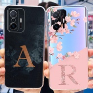 Xiaomi 11T 5G Case 11T Pro Shockproof Luxury Letter Cute Flowers Pattern Casing Xiaomi 11T Pro Back Cover Transparent TPU Bumper