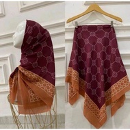 Kerudung segiempat motif luna lilac hijab voal ukuran 110×110cm jilbab series Cici Tiung Viral