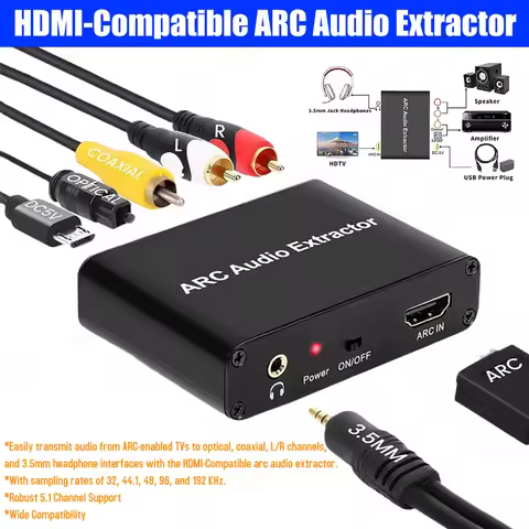 HDMI-Compatible ARC Audio Extractor ARC Return Channel Converter HDMI-Compatible ARC Adapter 192 KHz