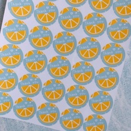 柳橙 謝謝 thank you 圓形貼紙 (製作時間約一周)