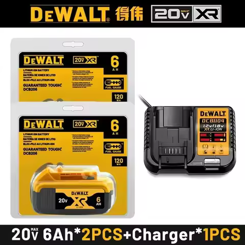 100% Genuine Dewalt 20V Battery 6000mAh Rechargeable Lithium Ion Battery, Dewalt DCB200 DCB205 Power