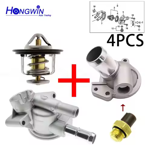1/2/3/4 PCS Coolant Thermostat Housing & Thermostat &sensor 19311-P08-000 For HONDA CIVIC 1992-1995 