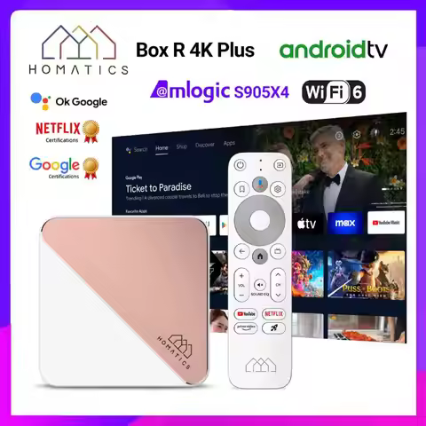 HOMATICS Box R 4K Plus TV Box AndroidTV 14 ATV Netflix Google Certified Amlogic S905X4 DTS Audio Dol