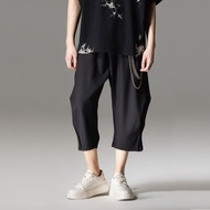 【推薦】男士褶皺直筒休閑短褲  夏季七分褲