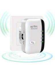 Wifi 中繼器,無線信號增強器,300m 無線放大器,wifi 擴展器中繼器信號增強器,最新世代 Wifi 擴展器信號增強器- 2640 平方英尺,附帶以太網端口的遠程放大器、無線網際網路中繼器、訪問點- 一鍵安裝,與 Alexa 相容（美國插頭）