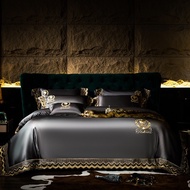 ஐ﹍✎ 1stSeller 4/6Pcs like Silk and Cotton Embroidery Duvet Cover Set size Flat Sheet shams