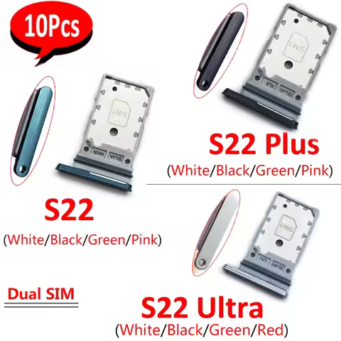 10Pc，SIM Dual Card Micro SD Card Tray Socket Holder Slot Adapter Reader Parts For Samsung S22 Plus U