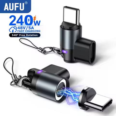 AUFU 9Pin Magnetic Adapter Type C To USB C Fast Charging USB-C Magnet Converter Cable for iPhone 16 