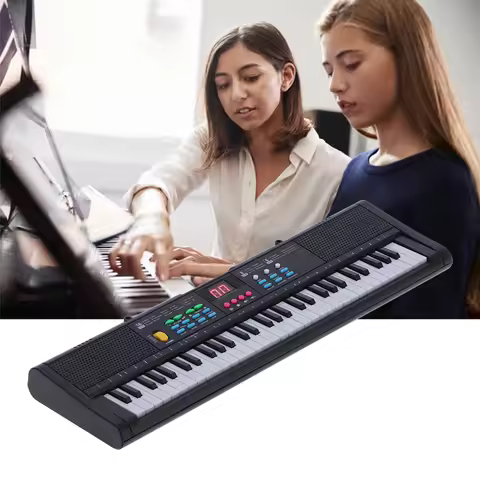 Keyboard Piano Multifunctional Piano Digital 61 Keys Screen Earphone Jack MQ6186 for Beginner Child 