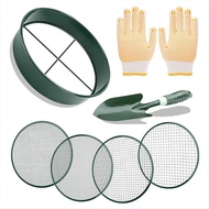 Soil Sieve Sifter Set with Shovel Gloves Garden Sieve Set with 4 Interchangeable Mesh 36912mm Dirt S