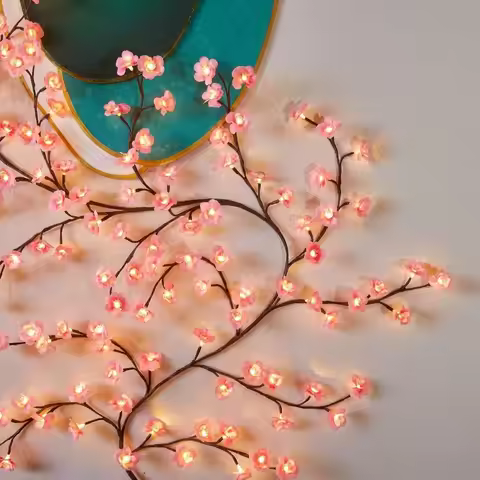 72/96 Leds Christmas Bulb Accessories Tree Lights Cherry Blossom Bendable Flower Branch Tree Wedding