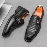 Men's Casual Business Leather Shoes Plaid Design Plus Size Driving Shoes Wedding Shoes（EU38-48）