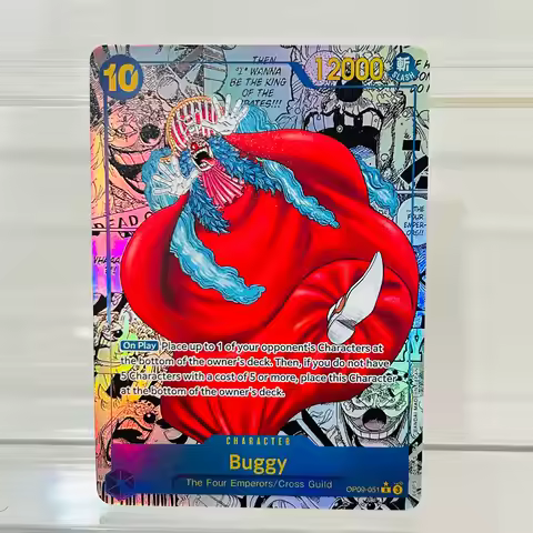 One Piece Buggy OP09-051 SR Card English Version Holographic Texture Perfect Condition DIY Premium A