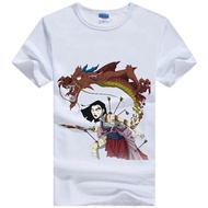 Disney Kawaii Hua Mulan Cartoon Blouses Women Graphic Tee Gothic Clothes Men Tee Summer Short Sleeve