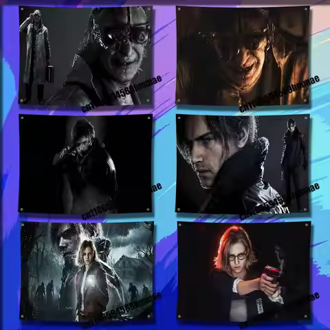 For R-Resident Evil requiem Grace Ashcroft Leon S Kennedy Victor Gideon Flag 50x70cm Gift Bedroom Wa