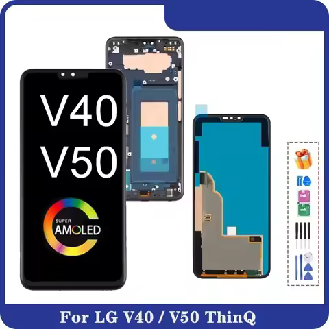 6.4" AMOLED For LG V50 ThinQ V500 V500N V500EM V450 LCD Touch Screen Digitizer For LG V40 ThinQ LCD 