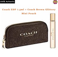Coach EDP 7.5ml EDP + Coach Brown Glittery Mini Pouch Set - BNIB Perfume/Fragrance