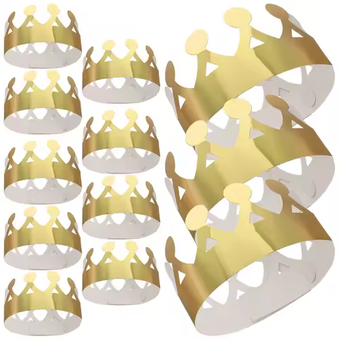 12/24pcs Kids Paper Crown Happy Birthday Paper Hats Prince Crown Child Baby Birthday Crown Party Hat