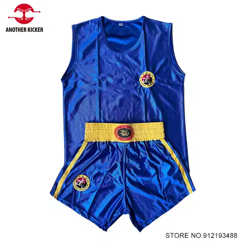 Boxing Top Short Kit Vest set Custom logo Boxing Uniform Unisex Adult Kids Sanda Wushu Martial Arts