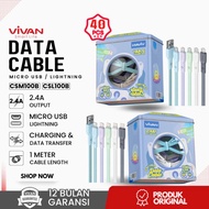 Vivan Data Cable CSM100B USB Micro CSC100B Cable Data Braided Upgraded More Durable 2.4A 100CM