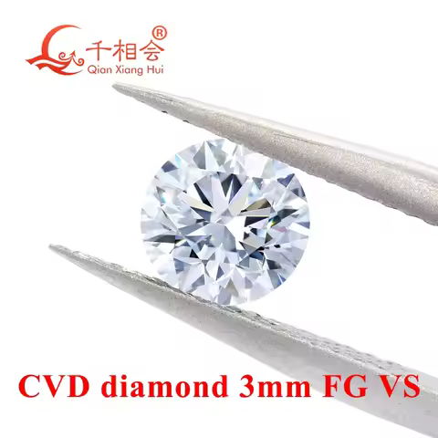 CVD FG Color 0.1ct-0.8ct VS Clarity Lab Grown Diamond round White Loose Stone with Presidium 3 Teste