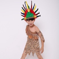 Leopard Print Hunter Performance Costume Adult ii16 Costume Savage Children's Costume Indian African