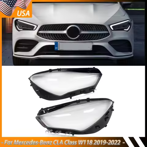 For Mercedes Benz CLA W118 C118 Headlight Lens Cover CLA200 CLA250 CLA45 AMG 2019-2022 Head Lights S