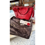 Preowner Gucci Red Soho Leather Top Handle Bag