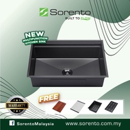 SORENTO SRTKS7548-BL Nano Black Stainless Steel 304 Material Multifunction Single Bowl Kitchen Sink/