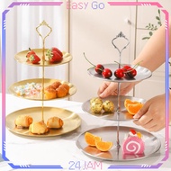 Stainless Steel Tier Cake Plate 3-Tier Cupcake Stand Wedding Table Organizer Tier Cake Stand
