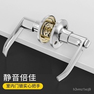 Three-Bar Toilet Aluminum Alloy Door Lock Household Universal Door Handle Handle Lock with Key Ball Lock