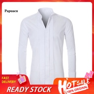 Pa Men Daily Shirt Men Wedding Shirt Men's Formal Winged Collar Dress Shirt for Office Wedding Party