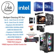 i-Desk DIY PC - INTEL I3-10100F / I5-10400F + AMD RX6400 Budget Gaming Set *FREE WiFi Adapter &amp; Imperion Gaming Set