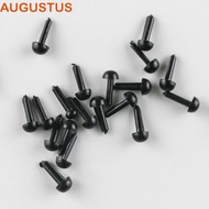 AUGUSTUS 100Pcs Plastic Craft Doll Eyes, Plastic Eyes Crafts Black Plastic Safety Thread Eyes, Curved Safety 3mm/4mm/5mm/6mm Plastic Safety Curved Eyes Doll Puppet