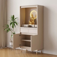 J-H/Altar Cabinet Solid Wood Buddha Cabinet Shrine Double Door Standing Cabinet Modern Simple Home A