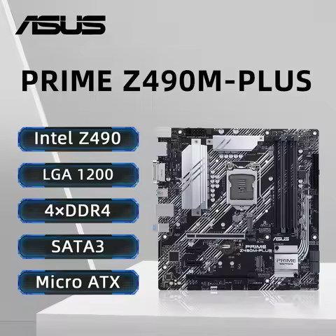 ASUS PRIME Z490M-PLUS Motherboard Socket 1200 Support i9-10900K i7-10700F i5-10600KF i3-10305 DDR4 3