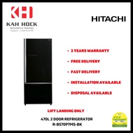 HITACHI R-B570P7MS 470L 2 DOOR REFRIGERATOR (BOTTOM MOUNT FREEZER) - 2 YEARS MANUFACTURER WARRANTY + FREE DELIVERY