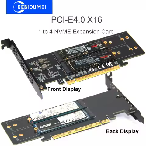 PCle4.0 X16 to 4xNVME M.2 Expansion Card M.2 SSD GEN4 PCIe4.0 PC Motherboard X1 X4 X8 X16 Expansion 