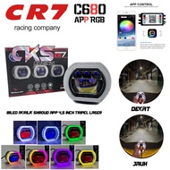 MATA Biled RGB Projector Lamp 4.5 Inch Blue Lens CR7 Plus 3 Eyes Laser Shroud Acrylic APP C680 High 