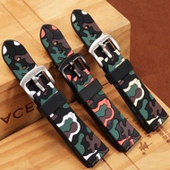 Silicone Watch Strap Substitute Seiko5Casio Citizen Camouflage Rubber Watch Strap18 20 22 24mm