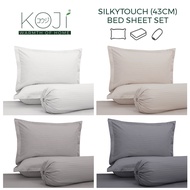 KOJI Silky Touch- Emboss Series- 43cm Deep Pocket- Microfibre Bed Sheet Set 3 IN 1 (Single/Super Sin