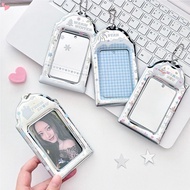 PVC Photocard ID Badge Holder with Keychain, Durable Silver Snowflake Card Holder, 2x3 Sliding Closu
