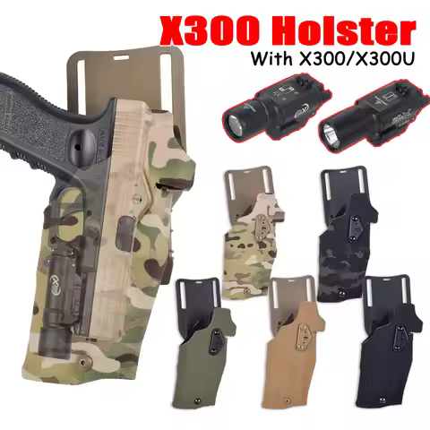 Airsoft Universal X300 Holster Right Hand G17 Gen4 G19 With X300 X300U LSK 3-Hole Modular QLS Quick 