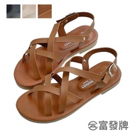 Fufa Shoes [Fufa Brand] Midsummer Double Cross Flat Sandals Outdoor Lightweight Slippers Anti-Slip Brand Open Toe Women Sandal