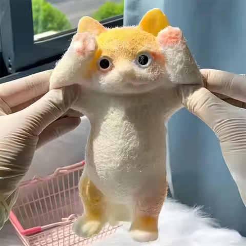 Cat Squishy Squeeze Toys Kawaii Handmade Fufu Sensory Toys Party Favors Gifts for Adults Kids