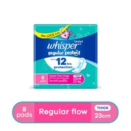 Whisper Regular Protect 8 Sanitary Pads with Wings for Regular Flow 23cm
