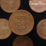 Koin Kuno Benggol Hindia Belanda/Nederlandsch Indie 2,5 Cents 1857 -A