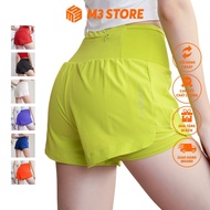 Women's Running Pants with Phone Holder SportsShorts High Waist Split Butt Lift Gym Pickleball DK686